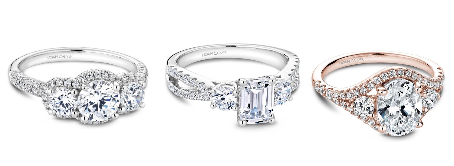 three engagement rings