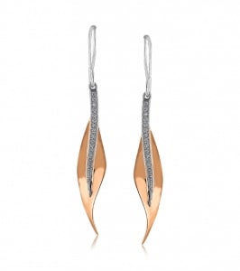 A pair of drop earrings that resemble fall leaves from Simon G.