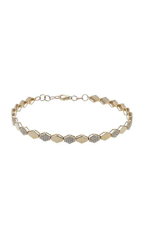 A rose and white gold bracelet.