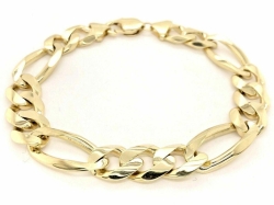 10kt Yellow gold Figaro link bracelet