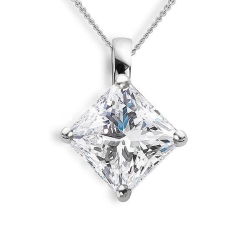 Platinum Princess cut Natural Diamond Pendant